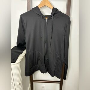 Hyba lightweight Black Zip-Up Hoodie. Athletic material. Plus size 2X athleisure